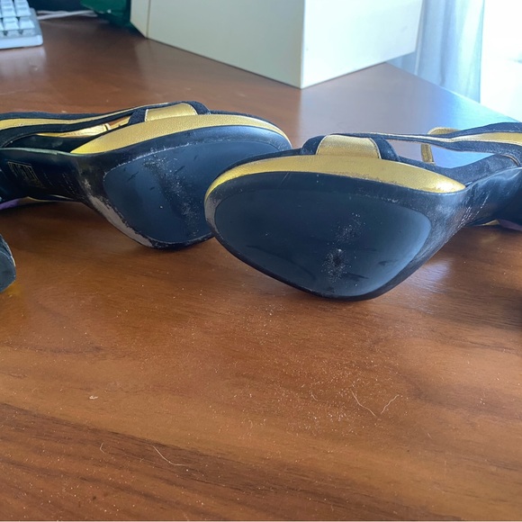 Prada Gold and Black Artistic Heels - Picture 5 of 5